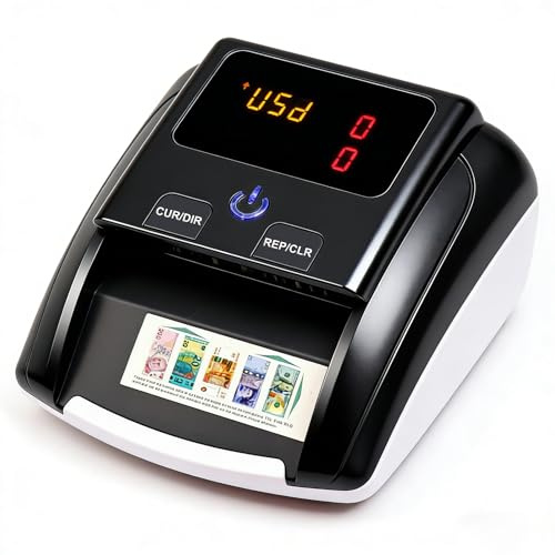 Counterfeit Money Detector, Note Checker for GBP/USD/EUR | 5 Detection Methods (UV/IR/MG//Size/Image), Money Checker Machine with 2.8 Display, 4-Way Orientation
