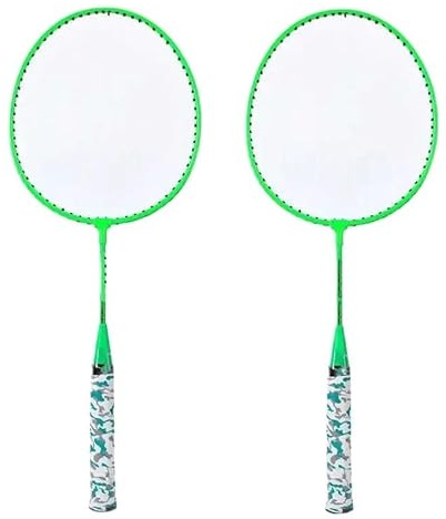 CaFfen Badminton Set Racchetta da Badminton for Bambini con 2 Palline, Set di Racchette, Gioco Sportivo all'aperto for, Ragazzi e Ragazze, Giocattolo(Green)