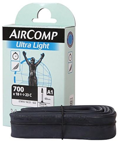 Michelin Schlauch A1 Aircomp Ultra 27/28 Presta 60 Fahrradschlauch, schwarz, 18/23-622, 39-20-014