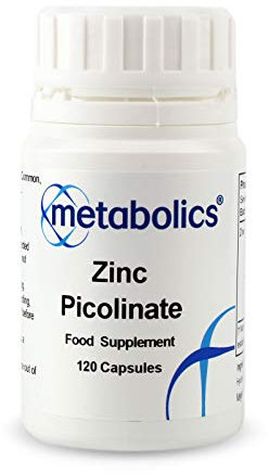 Zinc Picolinate Capsules — Zinc Supplement Pot of 120 Capsules (13.8 mg zinc) 69 mg — Promotes Healthy Hair, Skin & Nails | Additive Free
