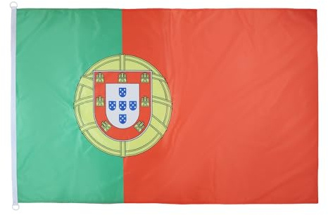AZ FLAG Pavillon Portugal 150x90 cm Maille Bloquée Anneaux Plastique | Usage extérieur et nautique Pavillon nautique portugais résistant aux intempéries avec coutures doubles et bords renforcés
