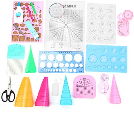 Atyhao Kit de Quilling de Papier, 24Pcs Quilling Tools Set avec Papier électrique Curling Pen Tweezer Quilling Template Crimper Curling pour débutants Enfants adultesPaperolles