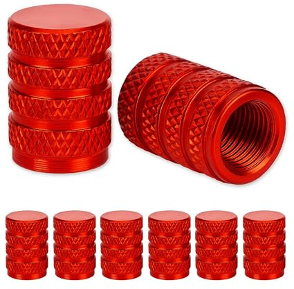 Tapa de Válvula de Aluminio, 8 Piezas, en Rojo, Tapas de Cubierta de Polvo con empaquetadura para válvulas de Automóvil, Motocicleta, Remolque, Bicicleta, Tapa para válvula de neumáticos con Sellado