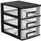 EXCEART Schublade Typ Closet DREI- Schicht Kunststoff Schrank Multifunktions Transparent Lagerung Rack Veranstalter Möbel (Schwarz)