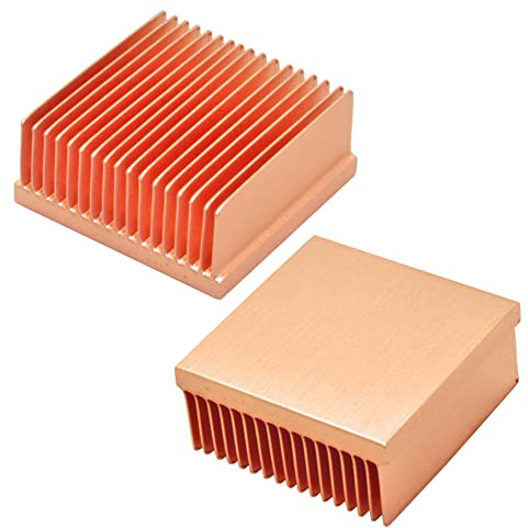 2pcs Pure Copper Heatsink 0.98 x 0.98 x 0.43 / 25mm x 25mm x 11mm Skiving Heat Sink Cooling for Electronic CHIP IC MOS 3D printer Heat dissipation