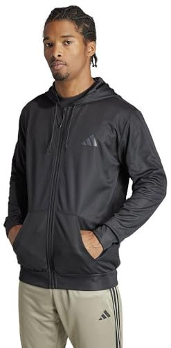 adidas Herren Train Essentials Seasonal Full-Zip Hoodie, Black, XL
