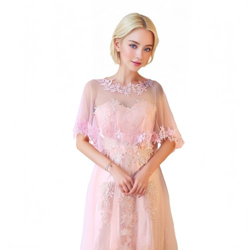 Proumhang Écharpe Chiffon Femme Châles & Étoles Élégants pour Mariage,Soirées & Événements Voile de Mariée,Cape en Chiffon pour Mariée,Demoiselles d'Honneur et Fêtes Taille unique Rose