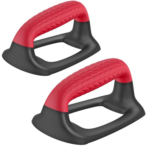 SELEWARE Push Up Bars Handstand Bars Pushup Stands Push Up Handles, Red