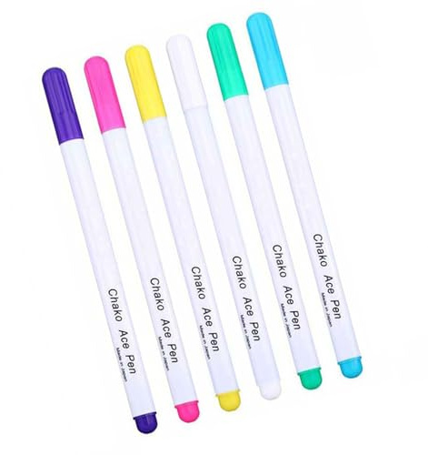 JDNH 6 Color Water Soluble Trick Marker Pack Of 6 Fabric Marker Water Erasable Marking Pen For Needlework Quilting Sewing Sewing Tool