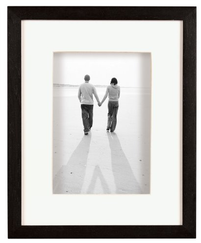 MCS 8x10 Inch Dakota Wood Shadow Box Frame with 8x10 Inch Mat Opening, Black (52731)