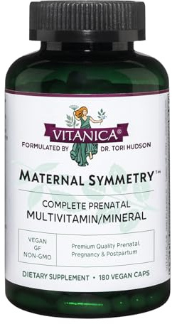 Vitanica Maternal Symmetry, Prenatal and Postnatal Vitamins, Vegan, 180 Capsules
