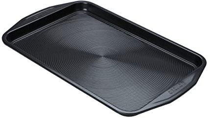 Circulon Ultimum Oven Tray Non Stick - Large Baking Tray, Durable Carbon Steel, Freezer & Dishwasher Safe Bakeware, 44.5 x 28 x 2.5cm, Black