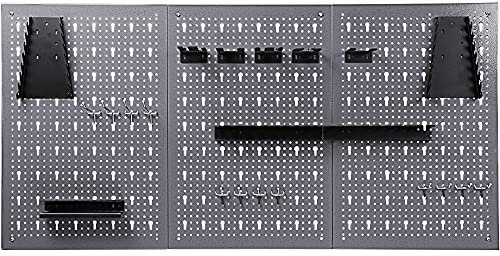 Ondis24 Werkzeugwand 120 x 60 cm mit 22-teiligem Hakensortiment Lochwand Werkstatt aus Metall