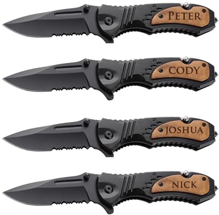 Krezy Case Groomsmen Pocket Knife Set of 4, Engraved, Personalized