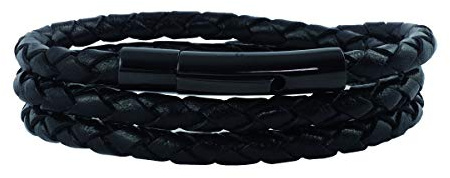 King Design läderkedja läderband läderarmband 5 mm herrhalsband 17 cm – 100 cm flätad, Läder