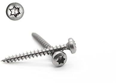 KTH 50 Stück Spanplattenschrauben - 4,5x50 A2 Edelstahl Torx TX20 Halbrundkopf PAN HEAD Vollgewinde Holzschrauben (50, 4,5x50)