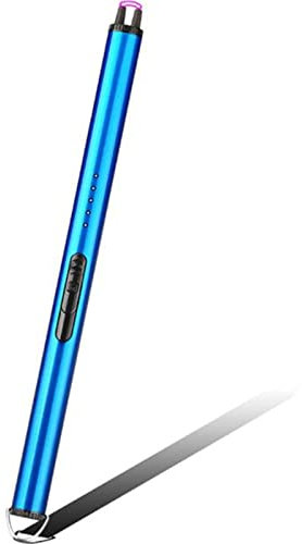 Encendedor de vela eléctrica, recargable Barbacoa Encendedor, DIRIGIÓ Interruptor de seguridad de pantalla de batería encendedor for acampar al aire libre de vela Barbacoa Cocinando ( Color : Blue )