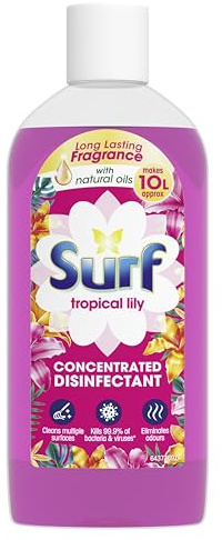 Surf Tropical Lily Concentrated Disinfectant eliminates 99.9% of germs multi-purpose cleaner for sparkling clean surfaces 240 ml