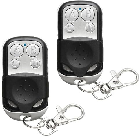 Garagentoröffner Funmo 2PCS Garagentor Fernbedienung Universal Garagentoröffner Fernbedienung 433 MHZ Fernbedienung Schlüsselanhänger Mit 4 Tasten Fernschalter Für Garagentor Handsender (B)