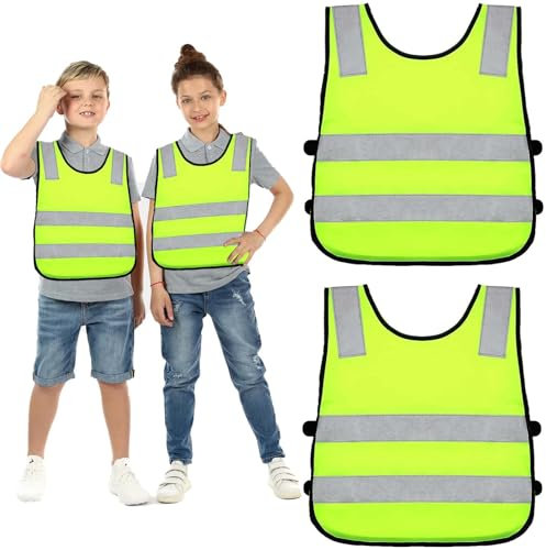 2 Pack Reflective Hi Vis Vest - Kids Outdoor Safety Jackets