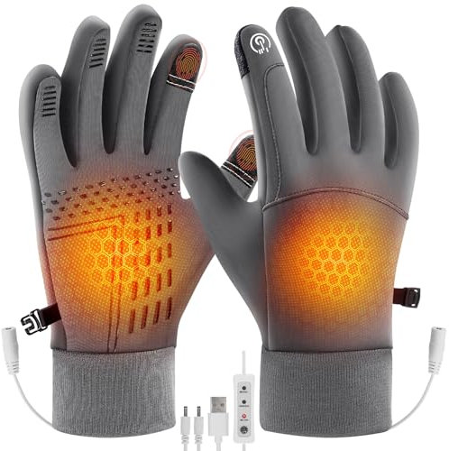 Auniq USB Beheizte Handschuhe - Elektrische Touchscreen Wärmende Winter-Handschuhe Mit Waschbarer Heizung für Radfahren Und Skifahren