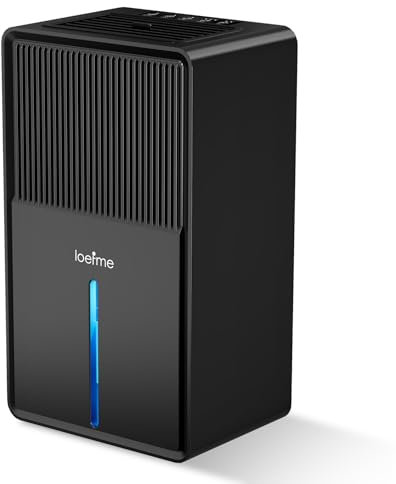 LOEFME Dehumidifier for Home Damp, 3.0L Electric Dehumidifiers for Bedroom with Laundry Drying & Defrost, Auto Shut off & Ultra Quiet for Wardrobe Bathroom Closet RV Bedroom Garage, Black