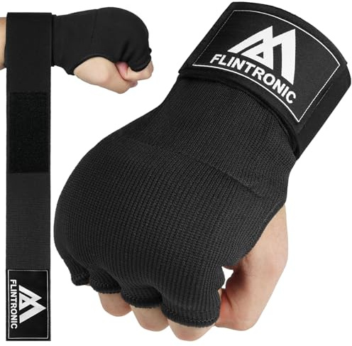 flintronic Gel Fasce Boxe Sottoguanti Interni Bende, 95cm Elastico Lunghe Polsiere, Pugno Imbottita Protezione Bendaggi Guanti, per Allenamento Boxe, Muay Thai, Kickboxing, Arti Marziali, Unisex-L