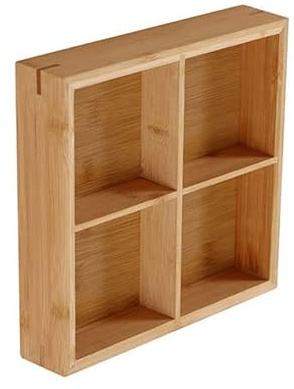 Bandeja Dividida de Madera Akozon para Olla Caliente y Cocina Japonesa - de Servicio de 9 Cuadrículas para Verduras, Desayuno y Barbacoa - Ideal para la Experiencia Gastronómica del Sudeste (4