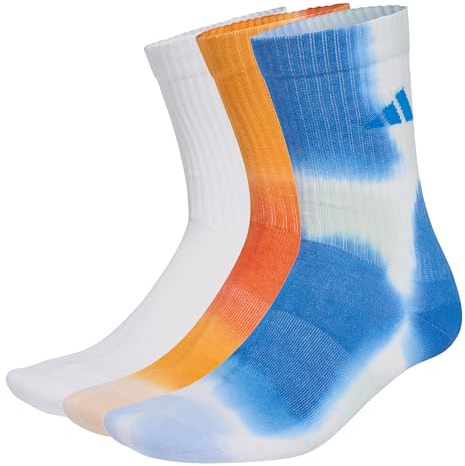 adidas Unisex TIE DYE SOCK 3 PAIR PACK, MULTICOLOR/white/ray blue, 8.5-10