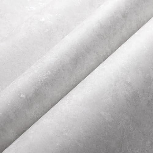 Pamatio Cement Wallpaper Non-Woven White Grey Concrete Feature Retro Industrial Style Crack Texture Wall Decoration for Living Room, Bedroom and Hallway Adult Home Decor, 9.5m