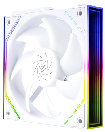 Thermalright TL-M12QW CPU Fan 120mm Case Cooler, PWM Connector Silent Computer Cooling with S-FDB Bearing,PC Fan with ARGB Mirror Light Effect,Low Noise,Building Blocks Version PC Fan