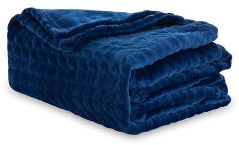 Winthome Manta Suave Esponjosa, Mantas Sofa Cama Caliente, Frazada Navidad Franela Fácil de Cuidar, Blanket Polar para Niños, Adolescentes y Adultos, Cobijas para Todas Las Estaciones(150x200cm,Azul)