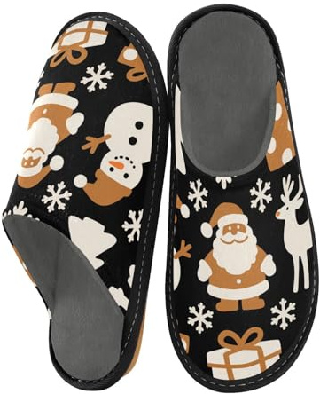 miaozhen Pantoufles d'hiver pour femme - Caramel - Ivoire - Noël - Noir - Chaussons d'intérieur en mousse à mémoire de forme - Pantoufles de maison pour femme - Pantoufles de lit - Pointure 39,5