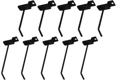 Cabilock 12Pcs Black Pegboard Hooks Set 10Cm and 15Cm Iron Perforated Wall Hanging Hooks for Display Rack and Shelf Universal Slatwall Panel for Garage Retail and Workshop Organization