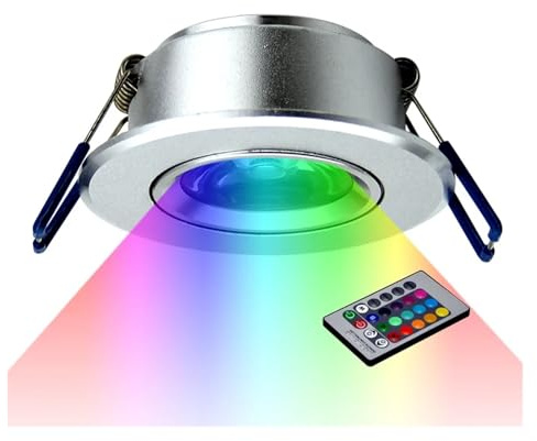 eufeifeiegds LED-Deckenspot-Einbauleuchte 3W RGB mit Fernbedienung, 220V AC, Downlight, bunte Beleuchtung for Geburtstagsfeiern(Warm whtie)