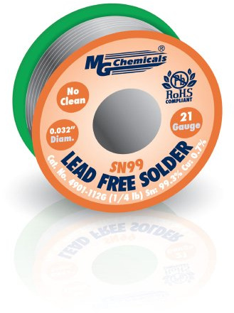 MG Chemicals SAC305, 99,3% étain et 0,7% cuivre, soudure sans plomb, diamètre 0,032 po, 1/4 lbs, 1