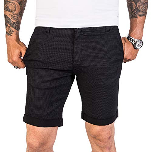 Rock Creek Designer Chino Shorts Herren Short Sommerhose Elegant Bermuda Kurz Herrenhose Anzugsshorts Herrenshorts Bermudas RC-2204 Schwarz W40