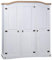 Festnight Kleiderschrank Mexiko-Stil Kiefer Garderobenschrank Schlafzimmerschrank Dielenschrank Corona 3 Türen Weiß 151,6 x 52 x 170 cm