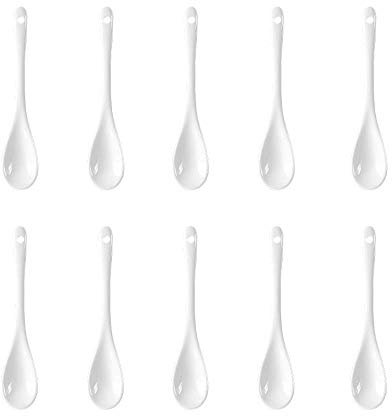 Mein HERZ 10 Pz Cucchiaio in Ceramica, Cucchiaino per Uova in Porcellana Cucchiaino per Uova Bianche Cucchiaino da tè Cucchiaino per Servire Cucchiaino da caffè Cucchiaio da Dessert
