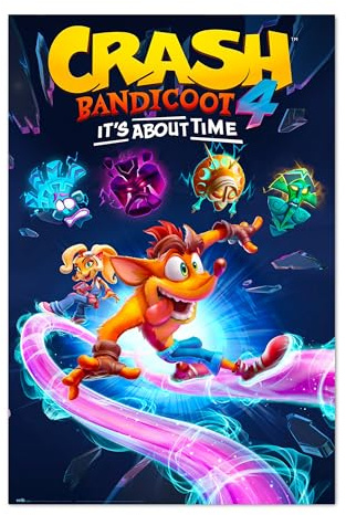 Grupo Erik Crash Bandicoot it's about time Poster - Kunstdruck - Deko Wohnzimmer oder Deko Schlafzimmer - Deko Zimmer - Größe : 61 x 91 - Offizielle Lizenz