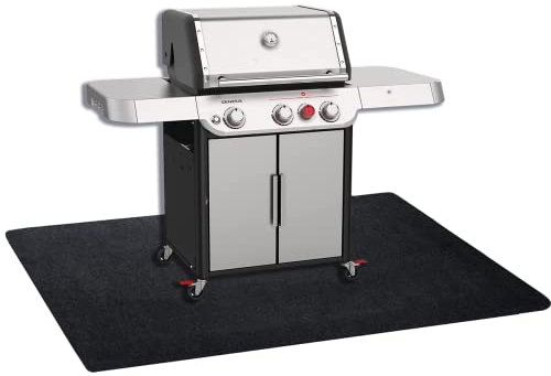 Brinman Under grillmatta, premium grillmatta för däck, tjockaste golvmattor under grill för att skydda däck, grillmatta för grillning, absorberande oljeskydd för däck och uteplats, vattentät,