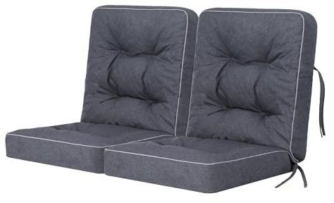 Bjird - Cojín para Banco de jardín, terraza o balcón con Respaldo - 100 cm (2x50) - Impermeable - para Uso Interior y Exterior - para Columpio, Balancín o Muebles de Jardín - Made in EU - Azul Marino