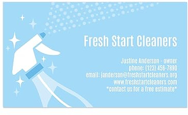 House Keeping Cleaning Personalized Business Cards / 100 Custom Cleaning Services Business Cards / 2 x 3.5 Flat Sleek Professional Cards/Made In The USA