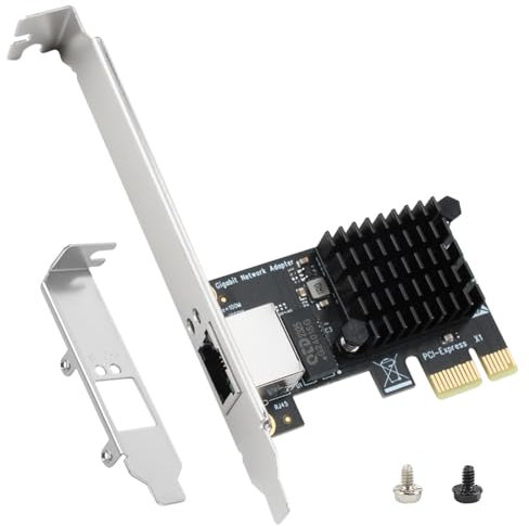 Tarjeta de Red PCIe de 1 Gigabit, Adaptador de Red PCIe, Adaptador de Interfaz Ethernet 1 Gigabit, T Adaptadores de Red RJ45 LAN Controlador Compatible con Windows/Linux/Mac OS