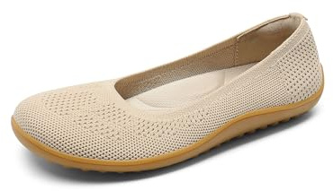 DREAM PAIRS Scarpe Basse Ballerine da Donna Tessuto Confortevole e Traspirante,Size 38.5,Nudo,DWUMFA2509
