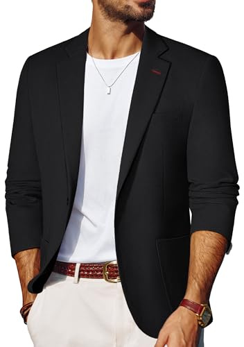 PJ PAUL JONES Mens Blazers Smart Casual Linen Jacket Business Blazer | 1 button, X-type, double split back, casual or business