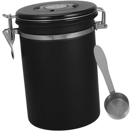 DECOMELODY Bote Hermético Inoxidable Café y Tarro De Almacenamiento Para Cocina y Oficina Dosificador Multi- Diseño Minimalista y Resistente