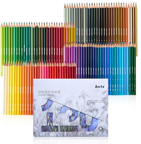 Arrtx Buntstifte-Set, 120 Buntstifte, perfekt für Erwachsene und Künstler zum Skizzieren, Schattieren und Kritzeln, weicher Kern, Farbstifte für Malbücher für Erwachsene