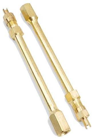 Ji liangli Lot de 2 Rallonges de Valve en Laiton de 10 cm - Adaptateur de Valve de Pneu pour Voiture, Camion et Vélo - Extension Compatible avec Toutes Valves de Pneu Standard