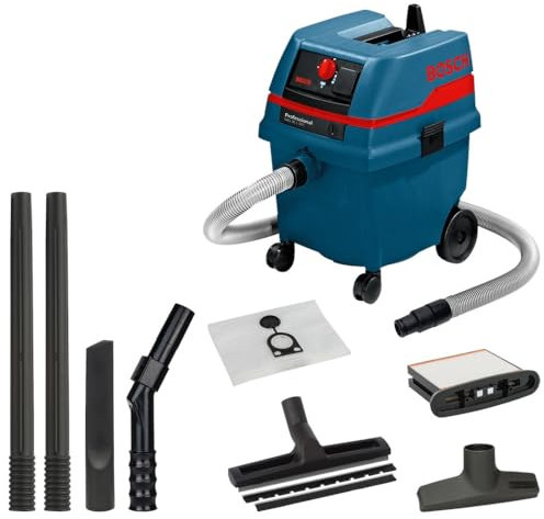 Bosch Professional GAS 25 L SFC - Aspirador seco/húmedo (248 mbar, depóstio 25 l, clase polvo L, manguera 3m)